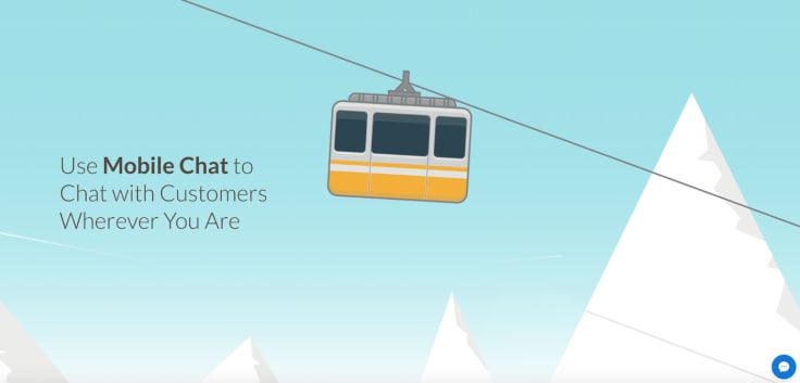 Mobile chat livechat landing page