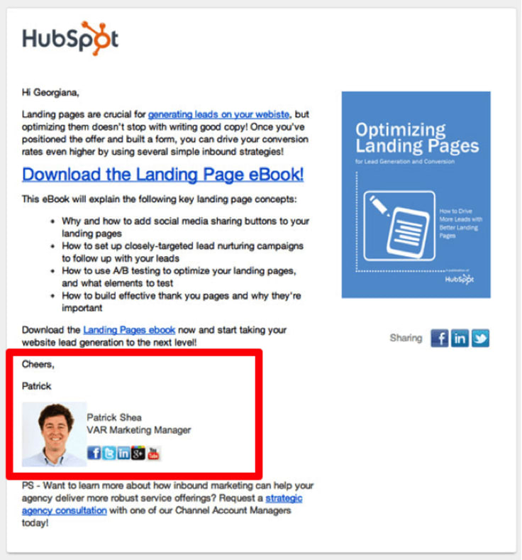 Hubsport personalized re-engagement email