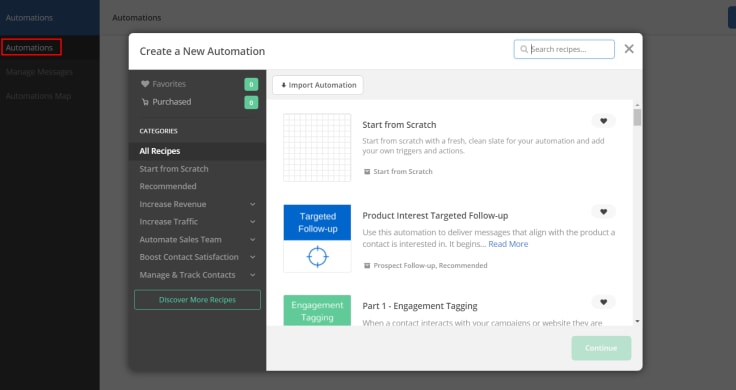 ActiveCampaign dashboard