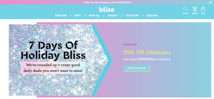 Bliss landing page