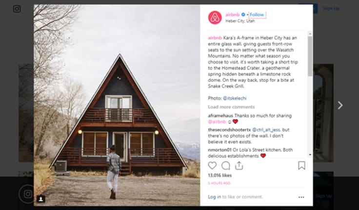 Air BnB social media