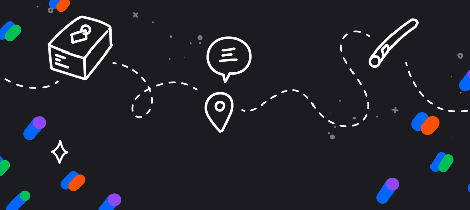 a sketch of a rubber and brush on a black background