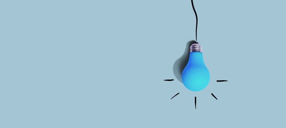 a light bulb on a blue background