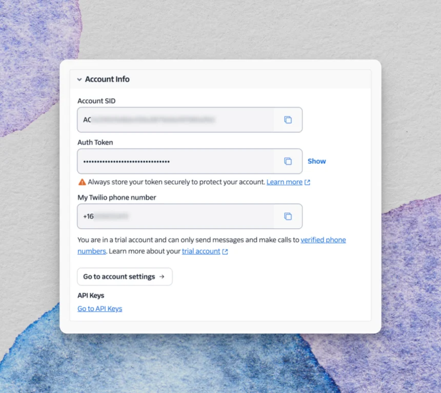 Twilio channel configuration