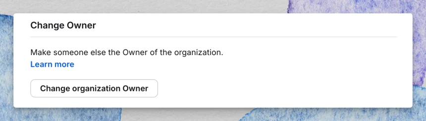 Change organization owner