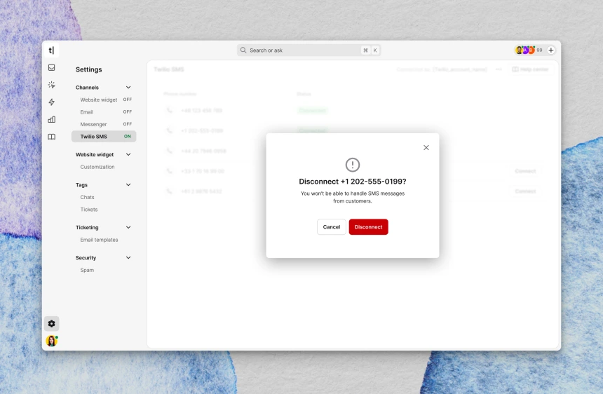 Twilio disconnecting the number