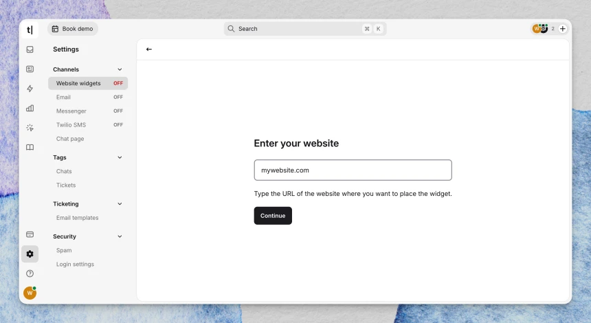 Adding widget to website