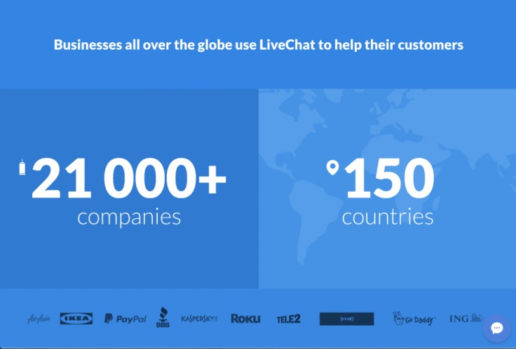 livechat in numbers companies countries