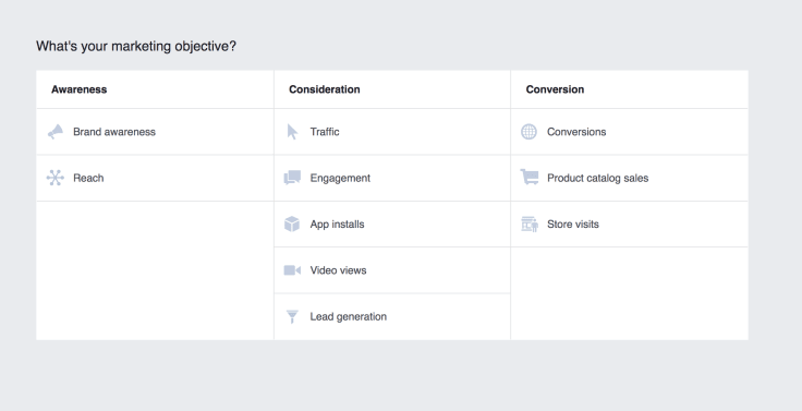 facebook marketing objective