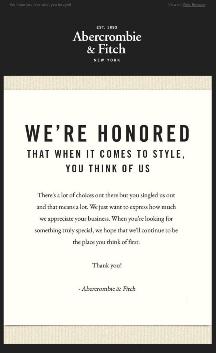 Abercrombie email marketing