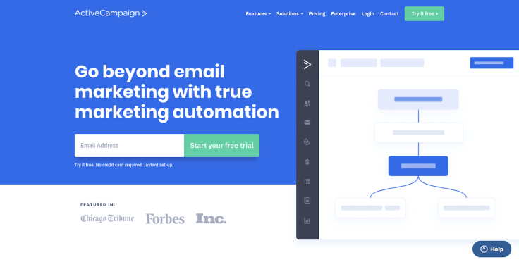 activecampaign landing page