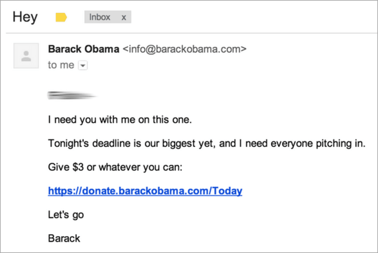 barack obama email campaign