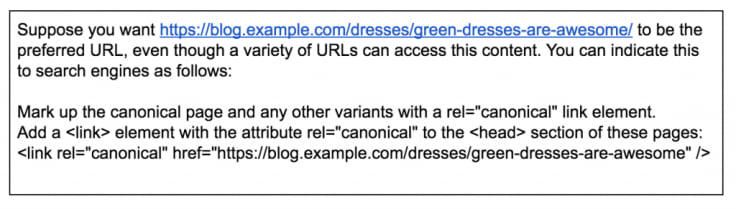 canonical urls description