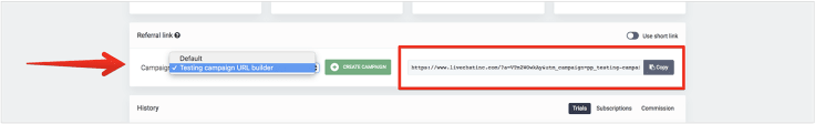 dropdown with your campaigns