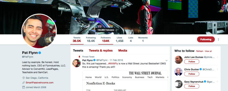 awesome twitter profile example