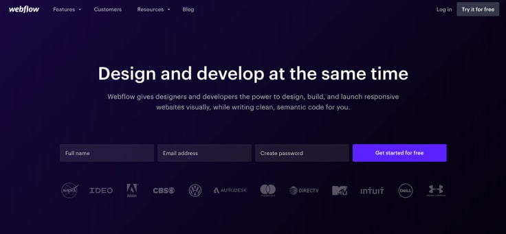 webflow website builder