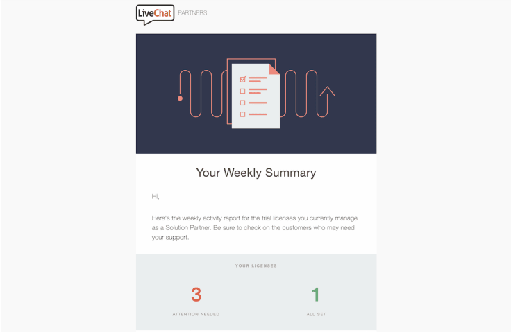 weekly summary solution partner email example