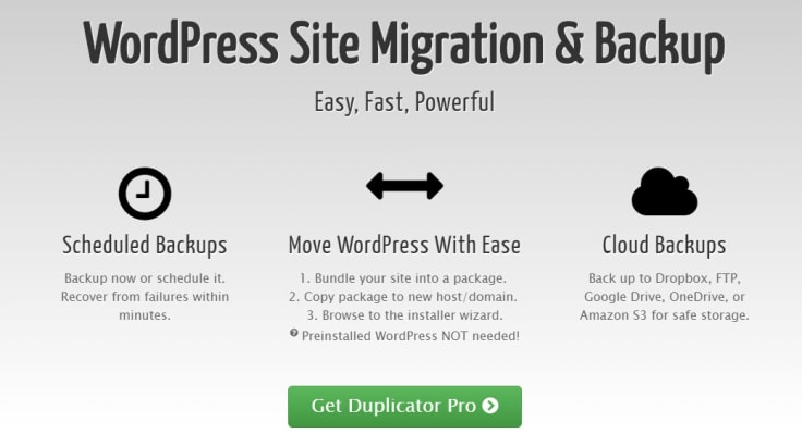 duplicator wordpress plugin