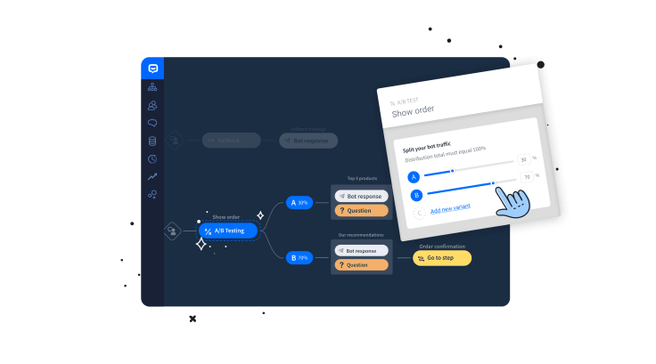 AB test feature in chatbot visual builder