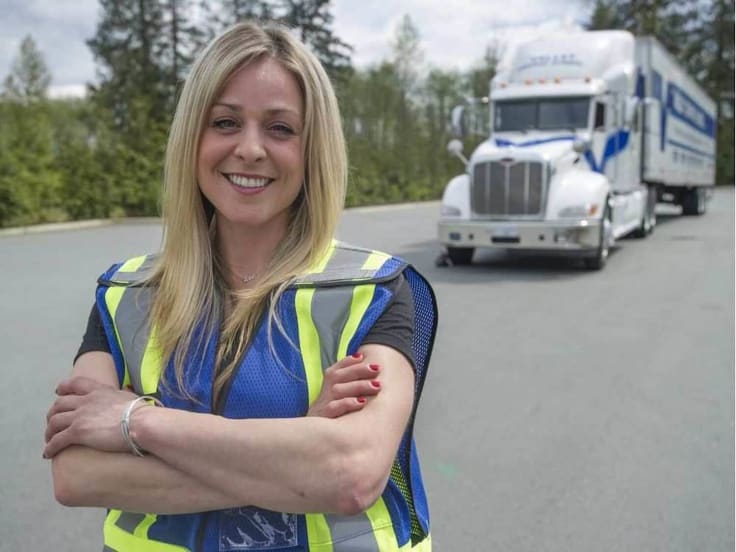 Valley Driving School instructor and a truck in a background