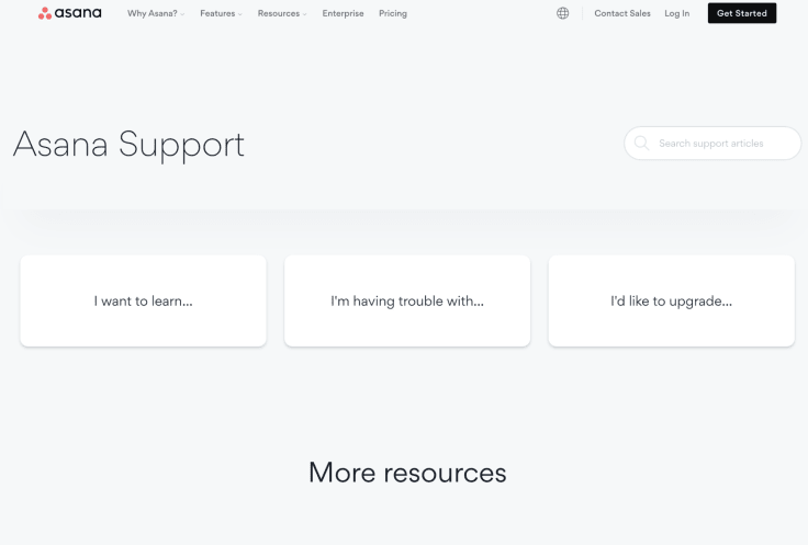 knowledge base example of the asana online customer help center as one of the best market solutions