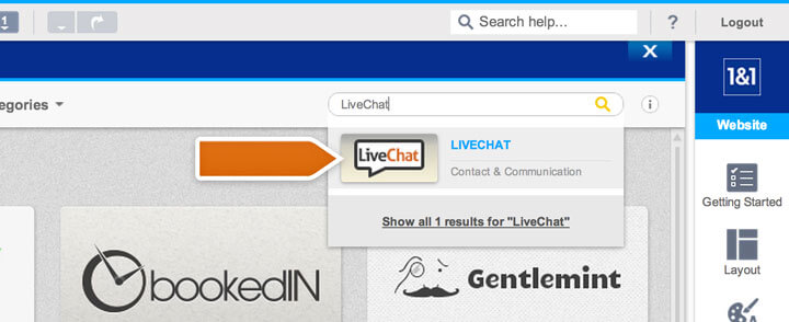 Searching for the LiveChat app