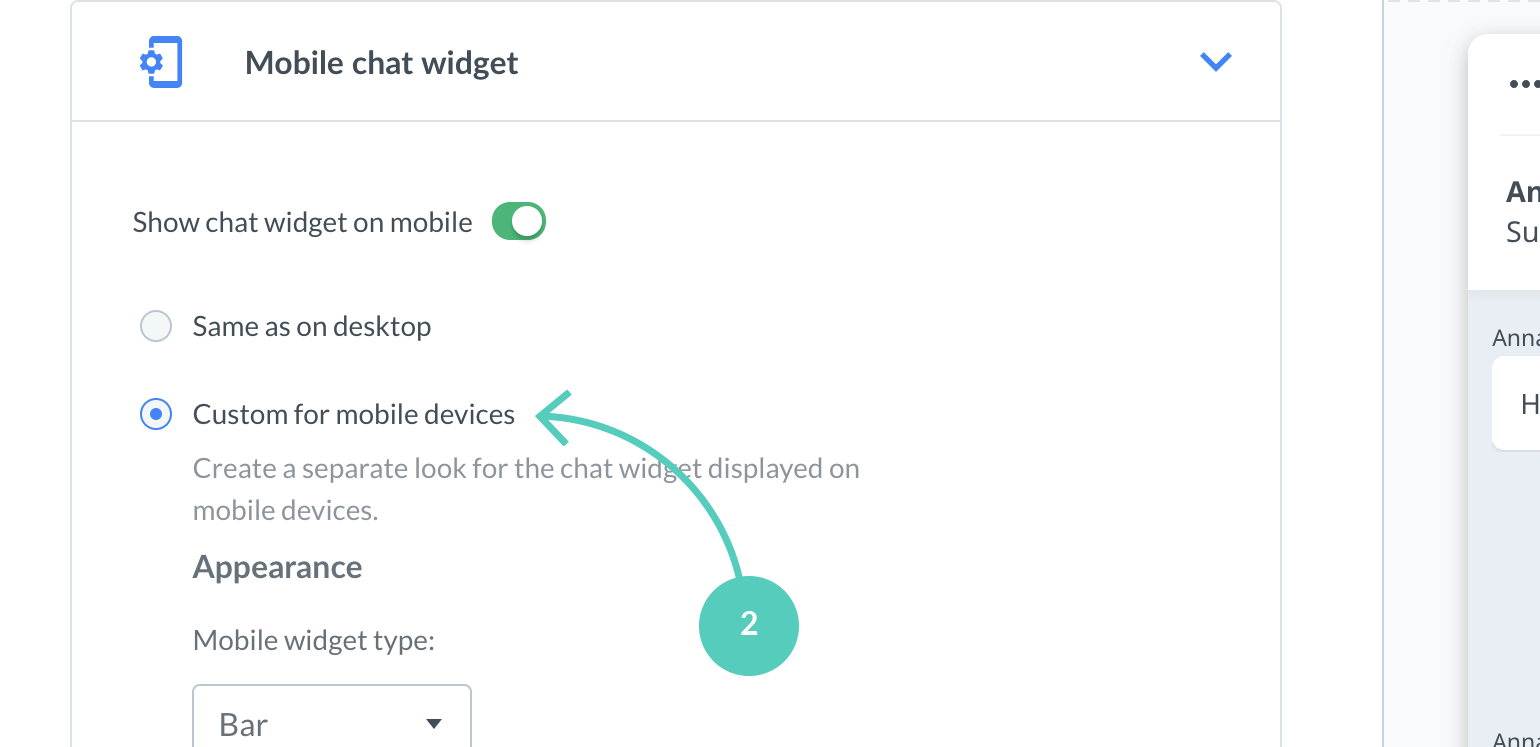 Chat widget visibility Custom for mobile devices