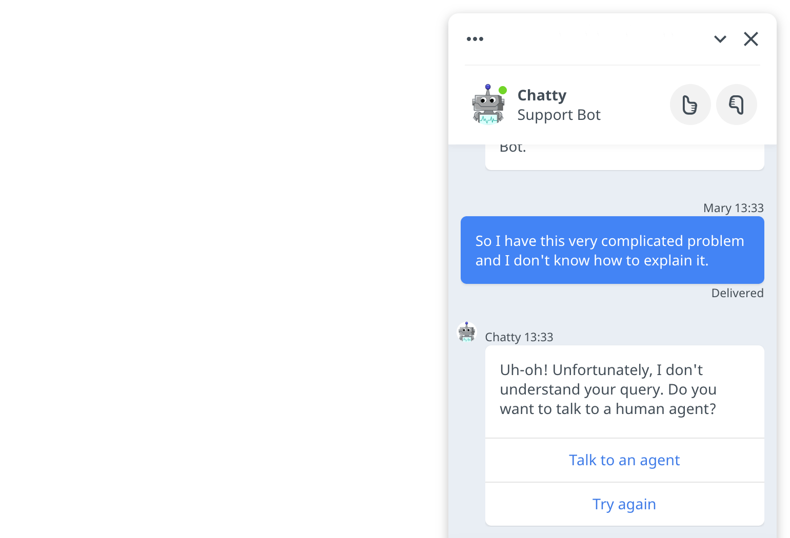 Chatbot design Let your customers talk to human agents