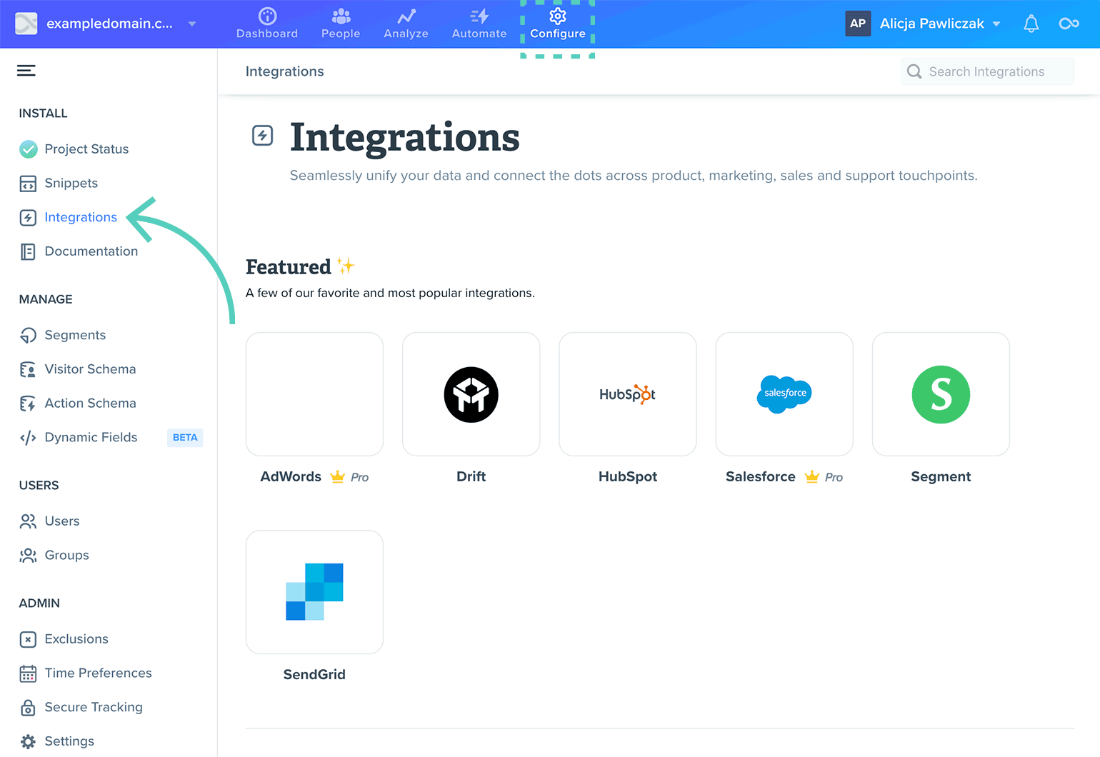 LiveChat Woopra integration