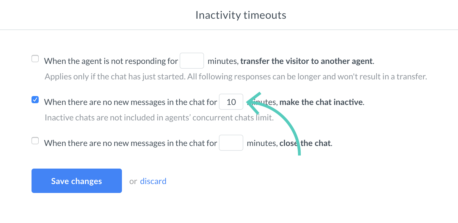 Set the time for inactivity timeout 