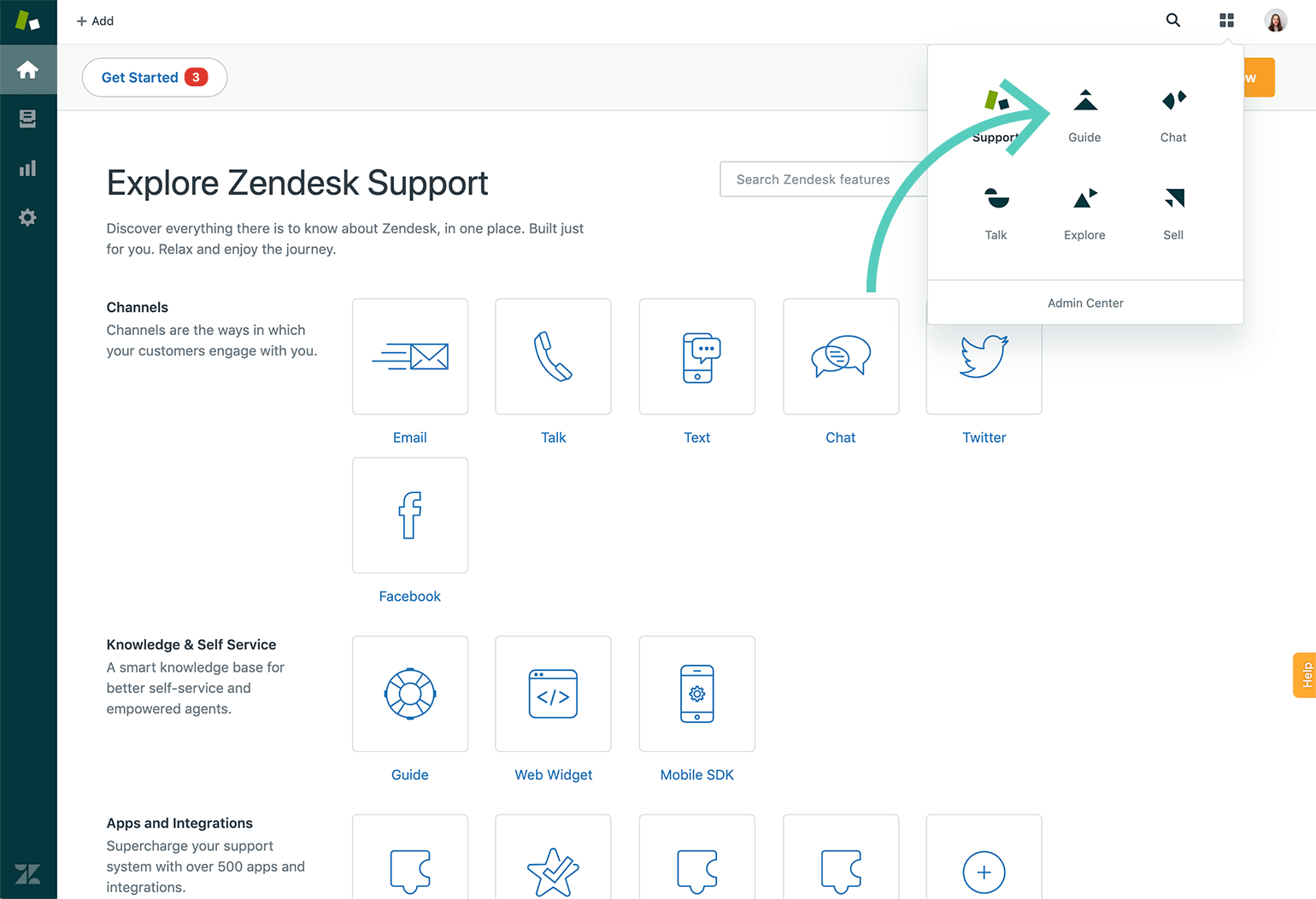 Switch to Zendesk Guide view