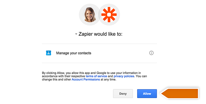 Authorizing application in Zapier