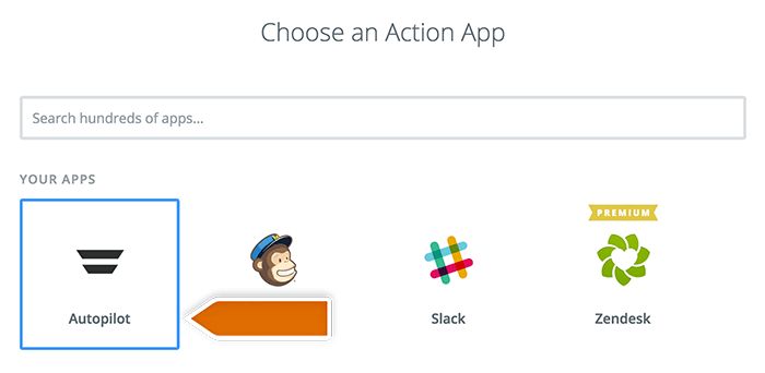 Choosing action app