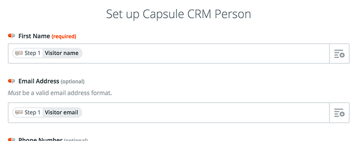 Capsule integration: Setting up the conditions