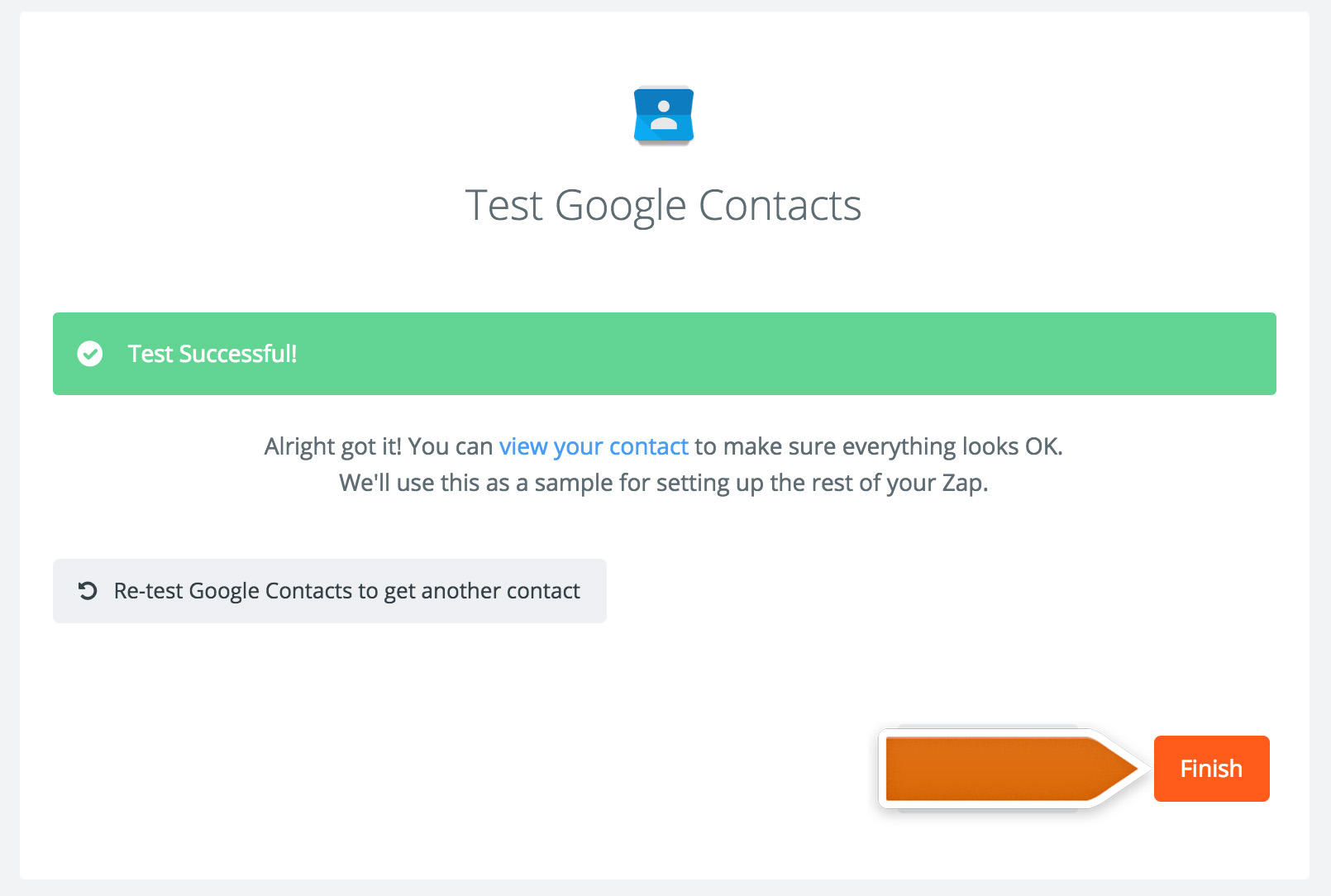 Finalizing the Google COntacts integration