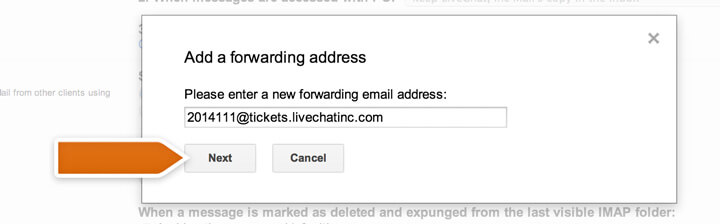 Entering a forwarding address