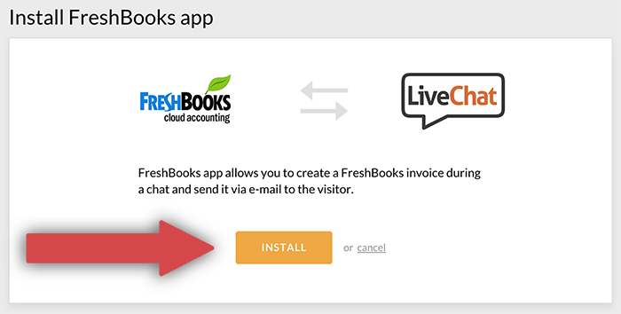 Installing the FreshBooks integration