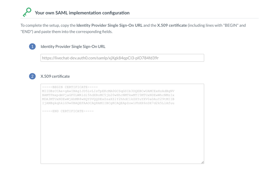 Paste the SAML Protocol URL Signing Certificate