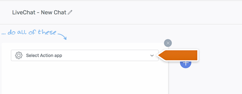 Automate.io LiveChat: choose your Action app