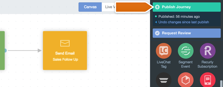 Autopilot LiveChat: publish your Journey