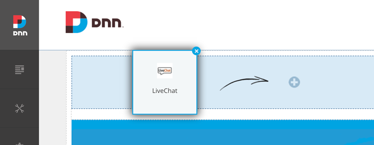 DotNetNuke Chat: drag and drop LiveChat plugin at the top of the website