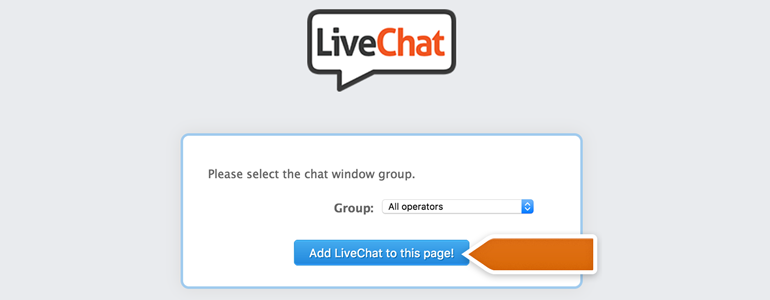 Choose the group responsible for chats from Facebook and click on Add LiveChat to this page! Choose the group responsible for chats from Facebook and click on Add LiveChat to this page!