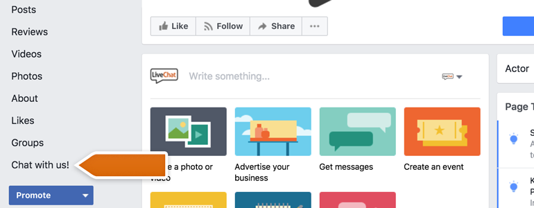 LiveChat for Facebook Fan Page LiveChat for Facebook Fan Page