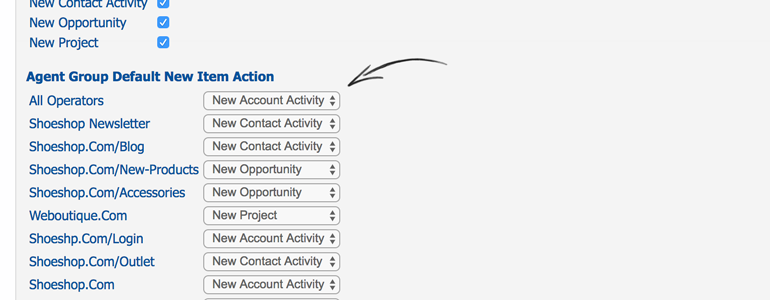 Choose a default action for each of your groups