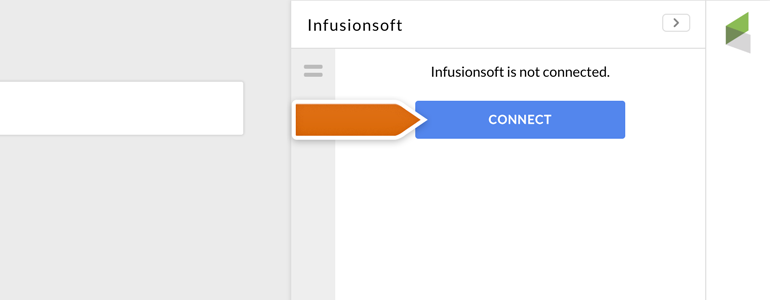 Infusionsoft LiveChat: Click on Connect to link Infusionsoft with LiveChat