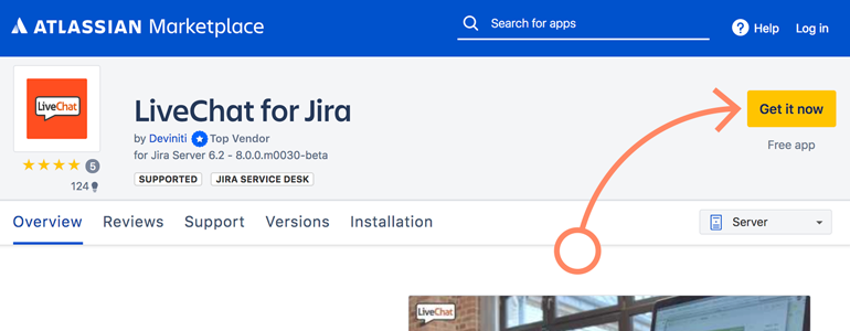 Jira: download LiveChat for Jira app