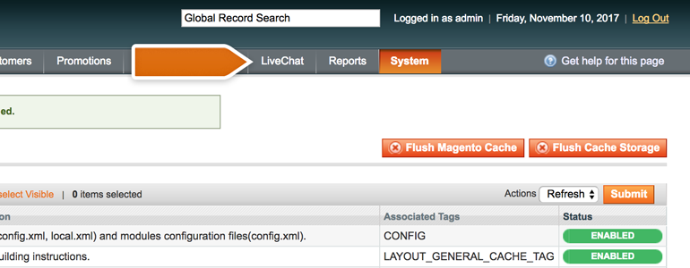 Click on LiveChat to configure the plugin