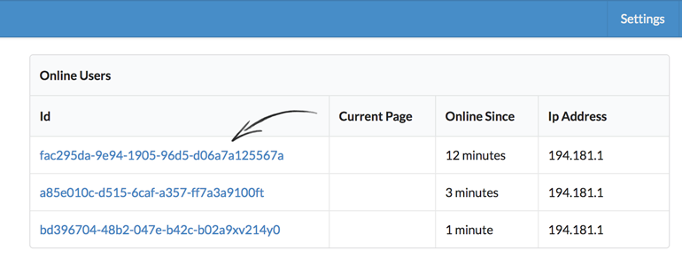 Choose a visitor from the Median admin panel