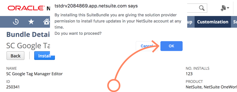 NetSuite LiveChat: Grant permissions to SC Google Tag Manager provider