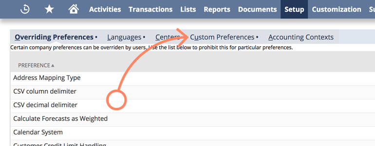 NetSuite LiveChat: Configure Custom Preferences of your Company